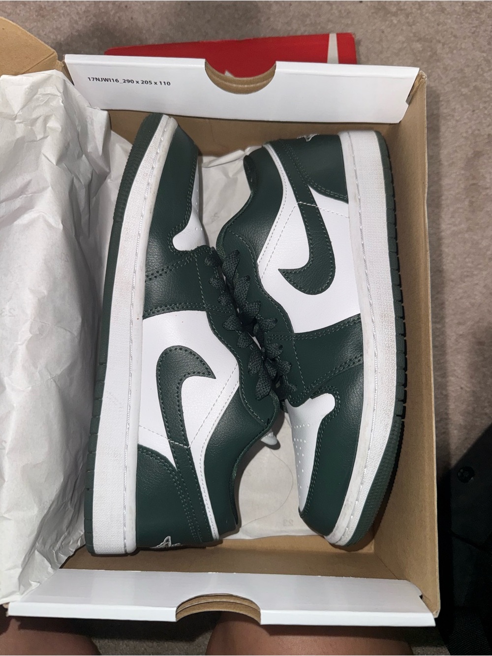 Jordan 1 Low Women’s - White & Dark Green
